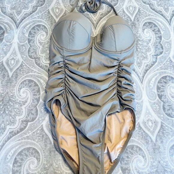 J.Crew Ruched halter neck one piece swimsuit - Picture 2 of 4